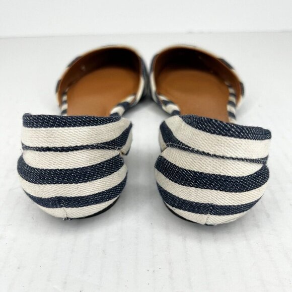 Merona Womens D Orsay Black White Stripe Pointed Toe Slip On Size 7 Flat Shoes - Picture 5 of 9